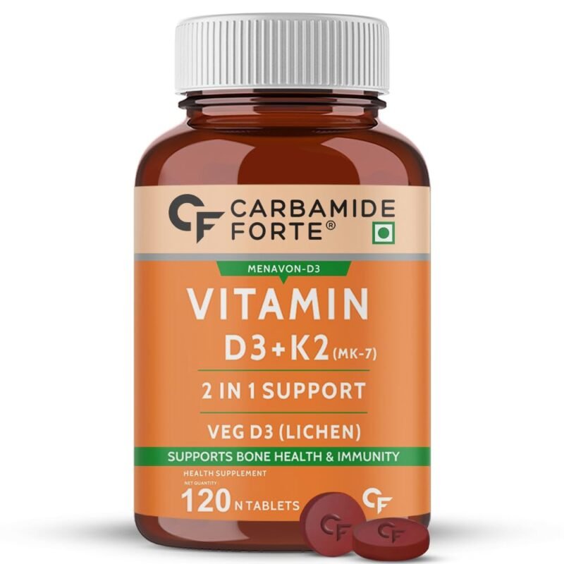 Carbamide Forte Vitamin D3 K2 | Vitamin D3 K2 Supplement for Bone & Heart Health | Vitamin D tablets with Vitamin K2 MK7 | Premium Vitamin D3 supplement with K2 for Wellness -120 Veg Tablets - Image 2