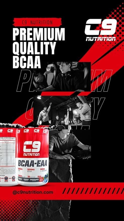 C9 NUTRITION BCAA + EAA Powder- Sugar Free Workout Muscle Recovery & Endurance Drink with 5000mg BCAA, 9000mg EAA, 500 mg L-Arginine | Amino Acid Supplements (30 Servings, Orange) - Image 2