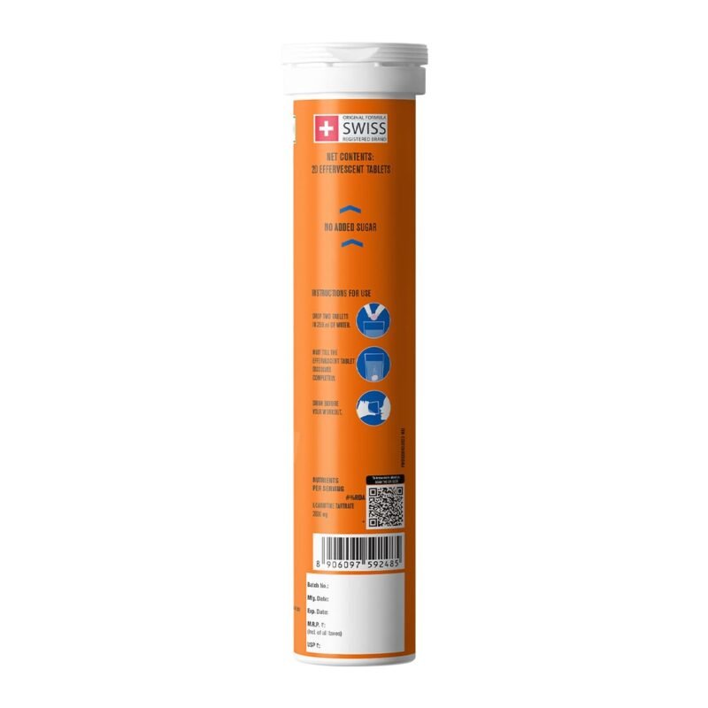 Fast&Up L-Carnitine Lean Body - Helps Convert Fat into Energy, 2000 mg Carnipure TM L-Carnitine Sourced from Lonza Switzerland - Pack of 20 Effervescent Tablets, Orange Flavour - Image 3