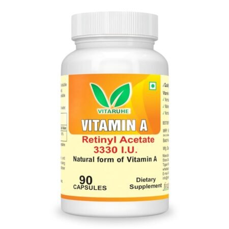 VitaRuhe Vitamin A 3330 IU - High Potency Retinyl Acetate, Natural & Non-GMO, 90 Capsules