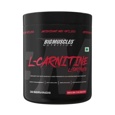 Bigmuscles Nutrition L-Carnitine L-Tartrate Powder [30 Servings, Sex On The Beach] | 2000 mg | Energy & Endurance | Performance & Recovery | Antioxidant Support | 60 gm