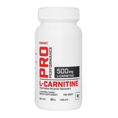 GNC Pro Performance L-Carnitine Tablets - 500mg | 60 Veg Tablets | Facilitates Fat Metabolism & Muscle Recovery | Aids Weight Loss & Management | Boosts Energy & Supports Heart Heart | USA Formulated
