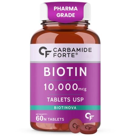 Carbamide Forte High Potency Biotin Tablets 10000mcg For Hair Growth 60 Veg Tablets