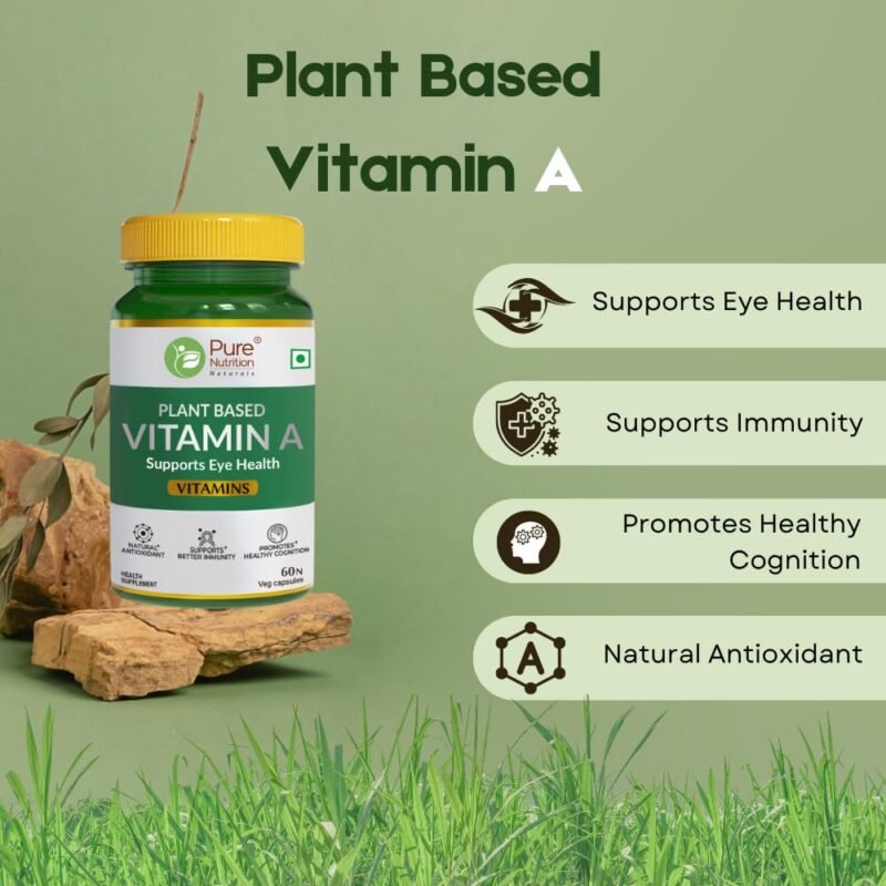 Pure Nutrition Plant-Based Vitamin A from Beta Carotene | 60 Veg Capsules for Men & Women | Supports Healthy Eyesight, Night Vision & Eye Protection | Fights Age-Related Eye Decline - Image 7