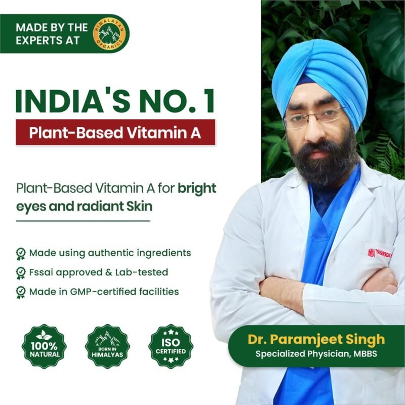 Vlado’s Himalayan Organics Plant-Based Vitamin A Supplement Supports Healthy Eye Sight | Natural Anti-Oxidant (120 Capsules) - Image 3