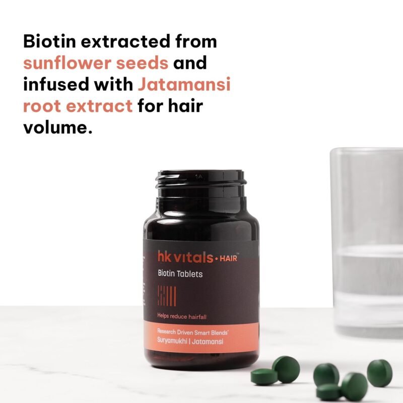HealthKart hk vitals Biotin (90 Tablets) | Supplement for Hair Growth, Strong Hair and Glowing Skin, Fights Nail Brittleness - Image 6