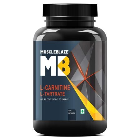 MuscleBlaze L-Carnitine L-Tartrate (Unflavoured, 120 Capsules) | 500mg L-Carnitine | Helps Convert Fat into Energy