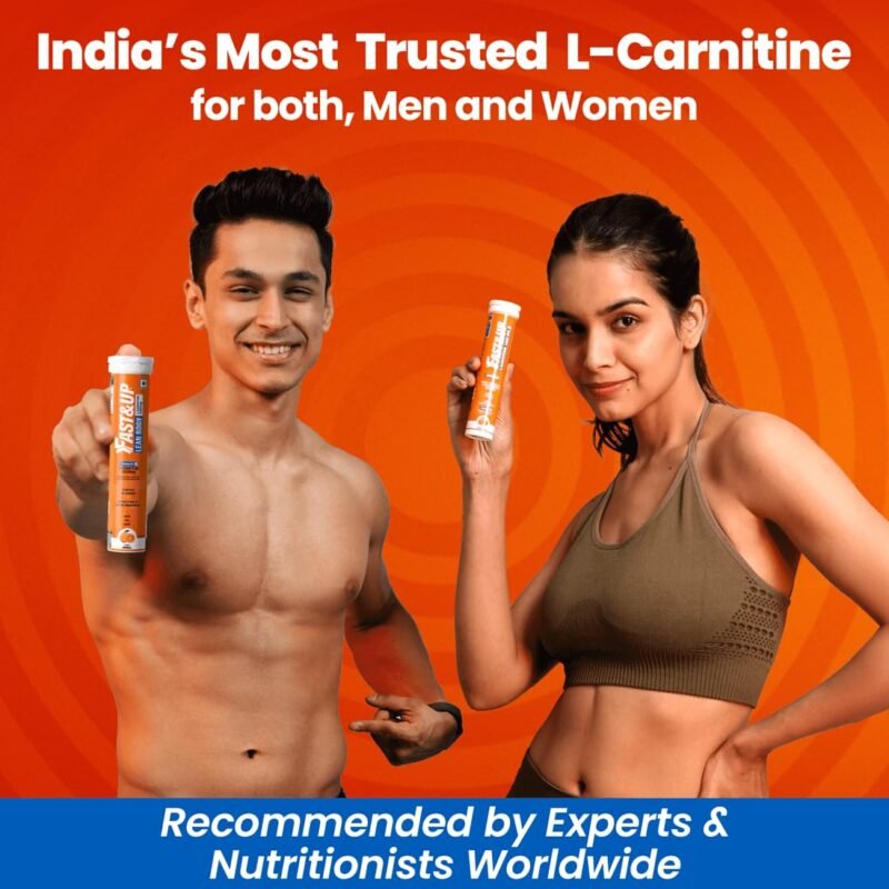 Fast&Up L-Carnitine Lean Body - Helps Convert Fat into Energy, 2000 mg Carnipure TM L-Carnitine Sourced from Lonza Switzerland - Pack of 20 Effervescent Tablets, Orange Flavour - Image 8