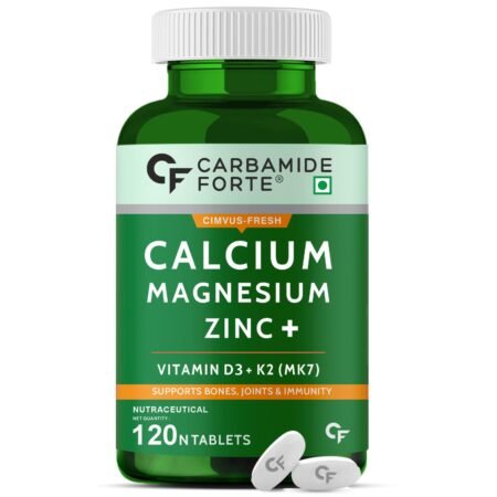 Carbamide Forte Calcium & Vitamin D3 Tablets | Calcium Magnesium Zinc - Bone Health &; Joint Support - 120 Tablets