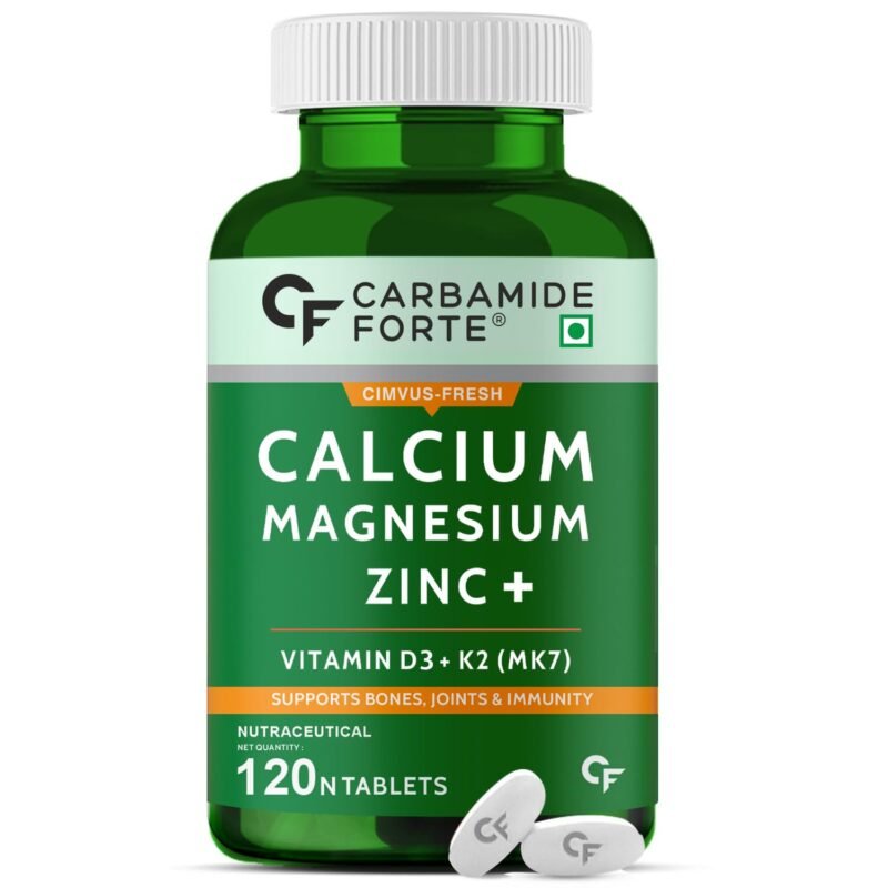 Carbamide Forte Calcium & Vitamin D3 Tablets | Calcium Magnesium Zinc - Bone Health &; Joint Support - 120 Tablets