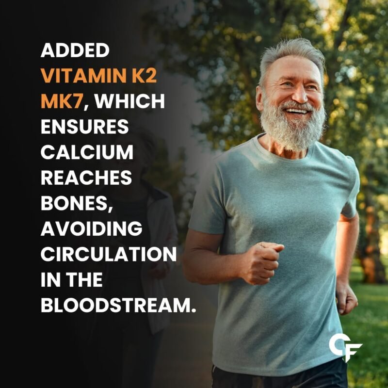 Carbamide Forte Calcium & Vitamin D3 Tablets | Calcium Tablets for Women & Man | Calcium Magnesium Zinc Tablets | Calcium Supplements for Men with Calcium Citrate, Calcium Tablet with Vitamin K2 MK7 & Vitamin B12 - Bone Health & Joint Support - 60 Calcium - Image 6