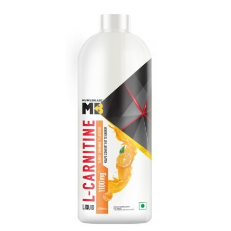 MuscleBlaze Liquid L-Carnitine 1100mg (Tangy Orange, 450ml, 30 Servings) | Helps Convert Fat into Energy