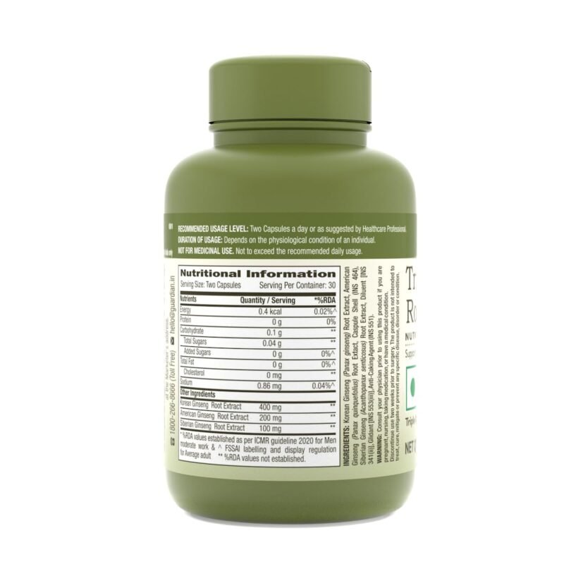 GNC Herbal Plus Triple Ginseng with Korean, American & Siberian Ginseng | 60 Capsules | 700mg | Enhances Immunity | Boosts Strength & Stamina | Improves Alertness & Concentration | Formulated in USA - Image 2