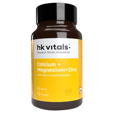 HealthKart hk vitals Calcium Magnesium & Zinc (60 Tablets) | With Vitamin D3, Calcium Supplement for Women and Men | For Bone Health & Joint Support