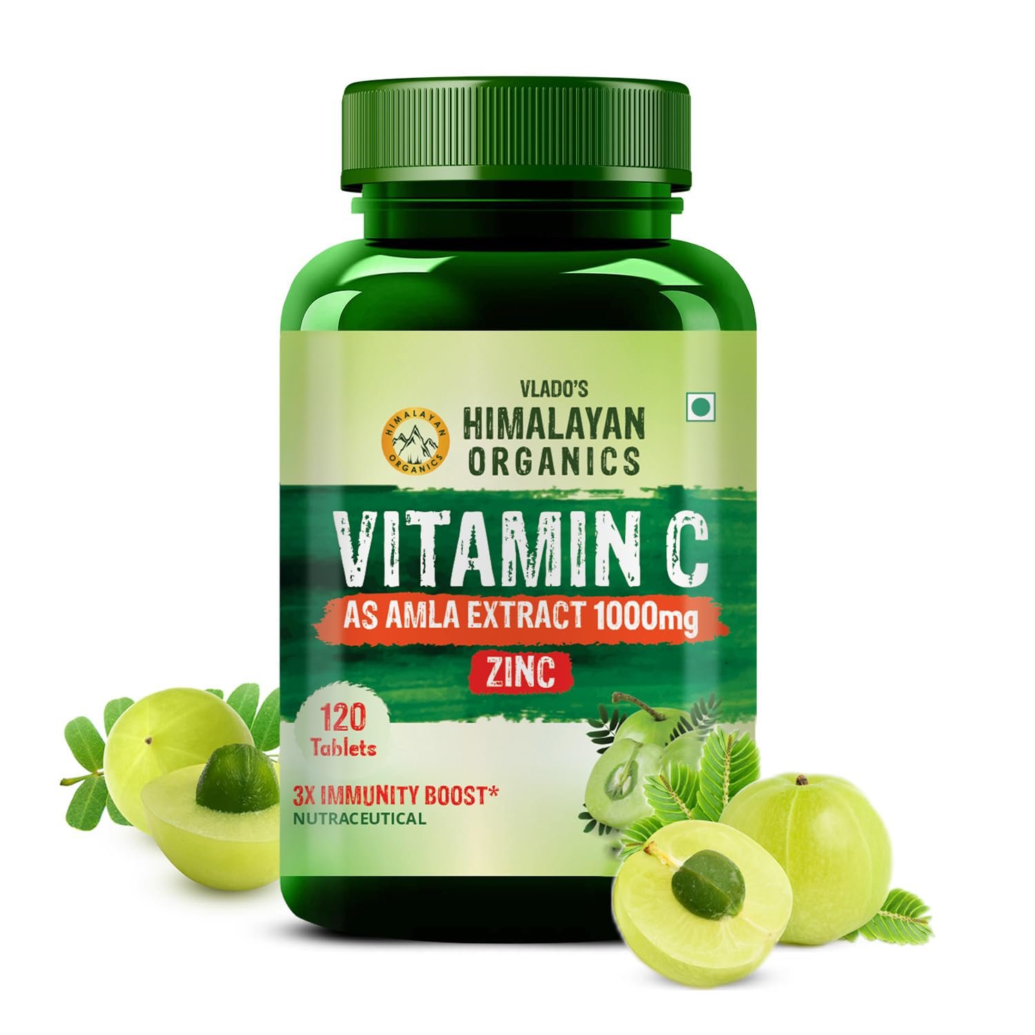 Vlado's Himalayan Organics Vitamin C Tablets from Natural Fruits | Immnunity, Antioxidant & Skin Care | 120 Veg Tablets