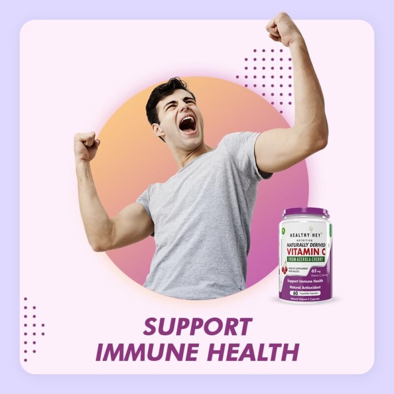 HealthyHey Nutrition 100% Natural Vitamin C from Cherry - 60 Veg. Capsules - Image 7