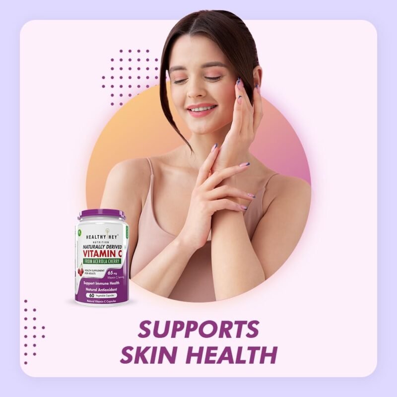 HealthyHey Nutrition 100% Natural Vitamin C from Cherry - 60 Veg. Capsules - Image 6