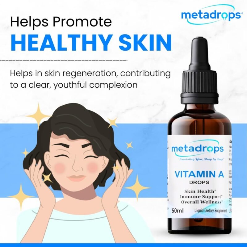 MetaDrops Vitamin A Liquid Supplement - Retinyl Palmitate, 100 Sublingual Servings for Enhanced Absorption, 50 mililitre - Image 2