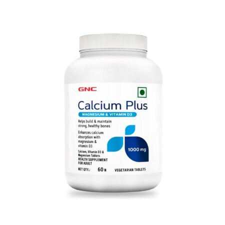GNC Calcium Plus 1000mg with Magnesium and Vitamin D3 | Supports Strong Bones | Healthy Calcium Levels & Improved Absorption | Promotes Bone Mineral Density | Overall Bone Health| 60 Tablets