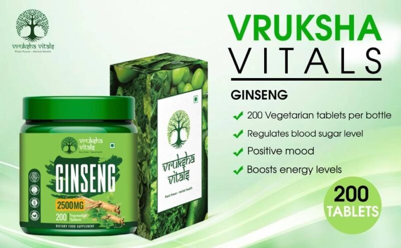 Vruksha Vitals Triple Ginseng Root - 2500 mg - Korean Red Panax Ginseng, Siberian and American Ginseng Extract Powder Tablets Capsules Supplement - Image 5