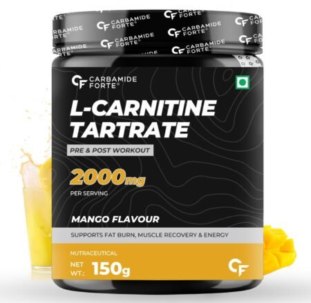 Carbamide Forte L Carnitine Powder for Men & Women | L-Carnitine L Tartrate 2000mg Powder | Pre Workout Supplement | Intra Workout & Post Workout Supplement |Mango Flavour - 150g Powder