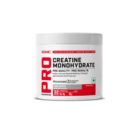 GNC Pro Performance Creatine Monohydrate - 3000mg Creatine Per Scoop | Micronized for Faster Absorption | Boosts Energy, Muscle Volume & Performance | Gluten-Free | Unflavored | 100gm