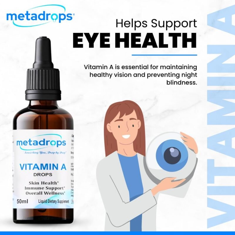 MetaDrops Vitamin A Liquid Supplement - Retinyl Palmitate, 100 Sublingual Servings for Enhanced Absorption, 50 mililitre - Image 4