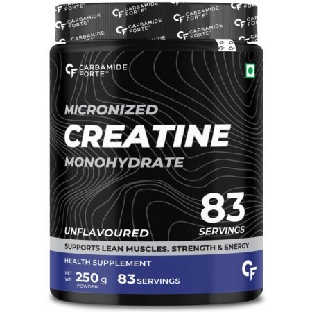 Carbamide Forte Monohydrate Creatine Powder | Micronized Creatine Monohydrate 250gm | Creatine Mono Hydrate | Creatine Supplement for Lean Muscle Volumization, Strength & Energy - Unflavoured - 83 Servings - 250g