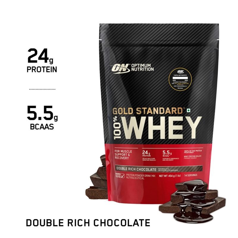 Optimum Nutrition (ON) Gold Standard 100% Whey Protein Powder - 1 lb (Double Rich Chocolate), Primary Source Isolate - Image 3