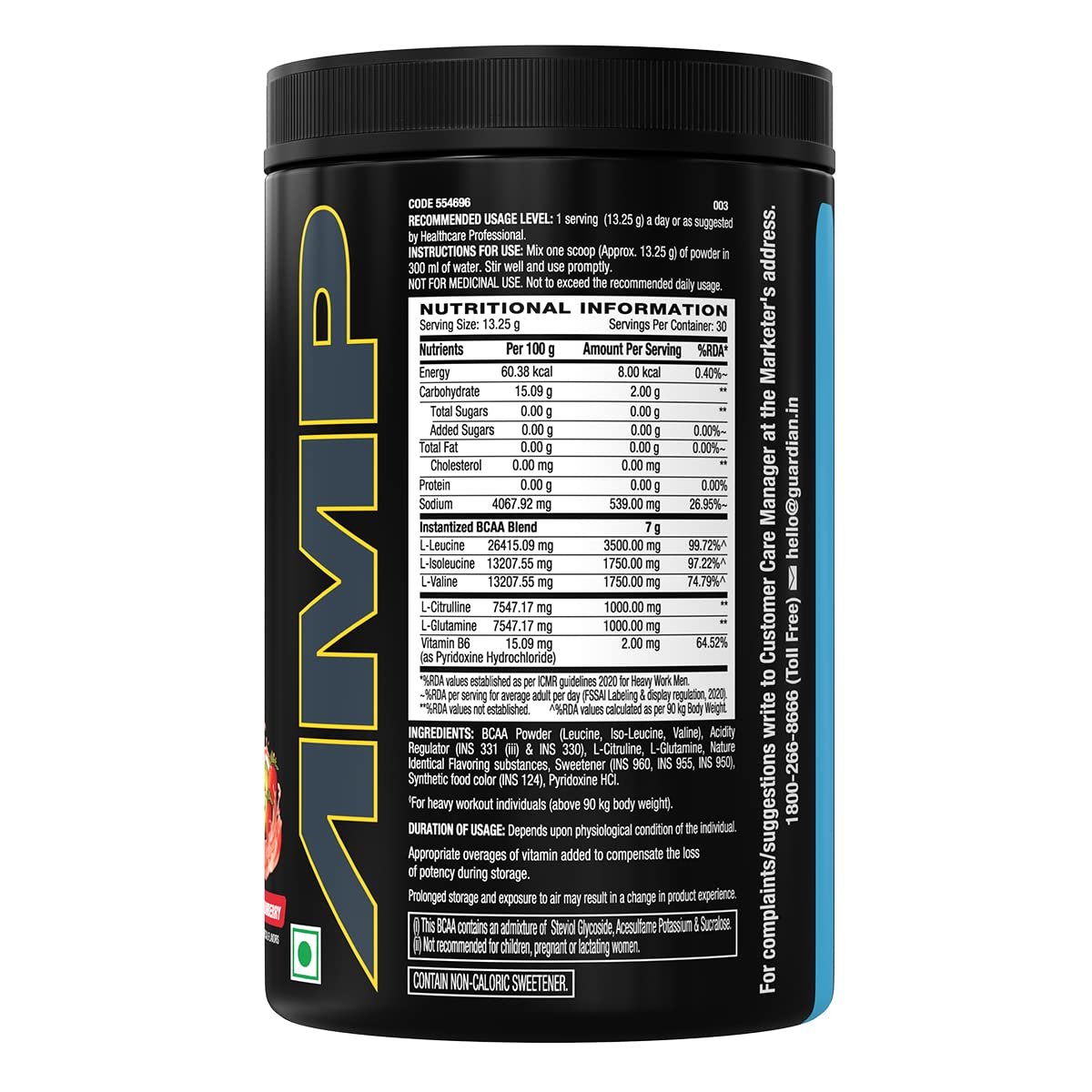 GNC AMP Gold Series BCAA Advanced | 400 gm | 30 Servings | Fastest Muscle Recovery | Maximized Workout Performance | Formulated In USA | 7g BCAA | 1g L-Glutamine | 1g L-Citrulline | Kiwi Strawberry - Image 2