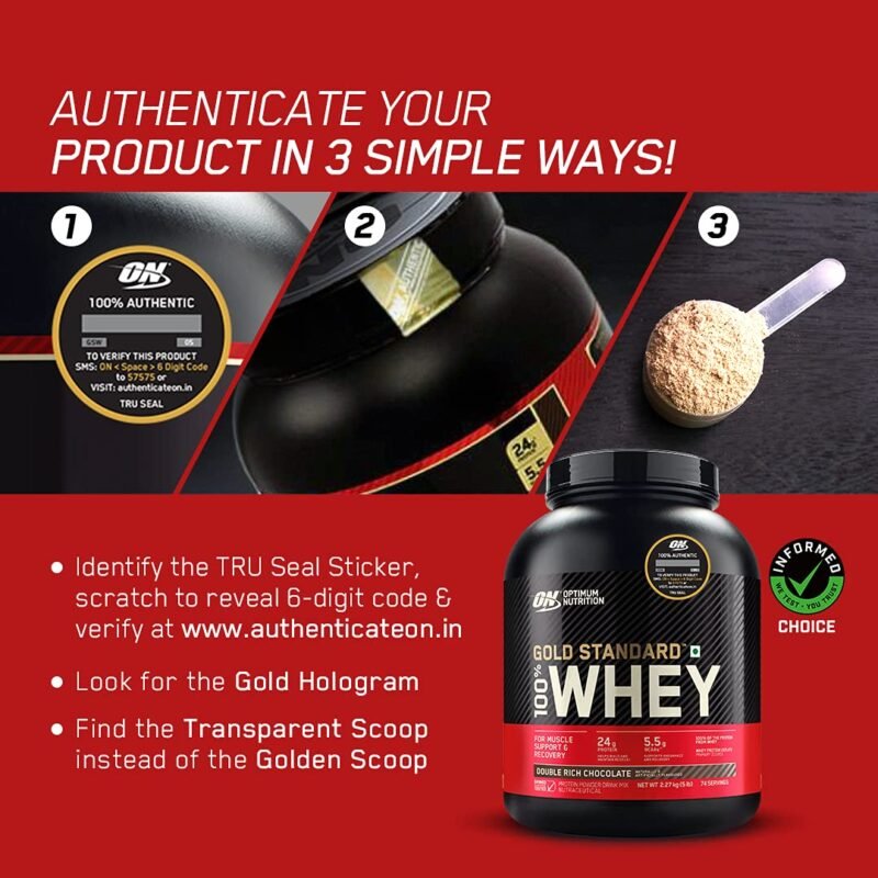 Optimum Nutrition (ON) Gold Standard 100% Whey Protein Powder 2 lbs, 907 g (Vanilla Ice Cream), for Muscle Support & Recovery, Vegetarian - Primary Source Whey Isolate - Image 6