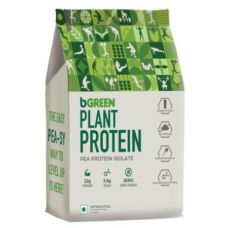 bGREEN by HealthKart Plant Protein Powder (Chocolate, 1kg, 27 Servings) | 25g Protein (Pea Protein Isolate & Pumpkin Seed)