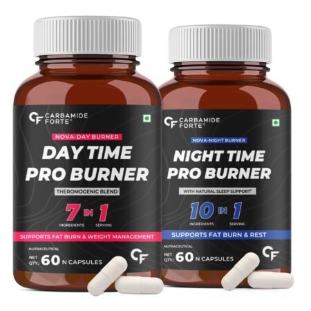 Carbamide Forte Day & Night Fat Burner for Weight Loss for Women and Men | With Garcinia Cambogia, great for Fat Weight Loss for Women and Men | 60 Weight Loss Supplement Capsules