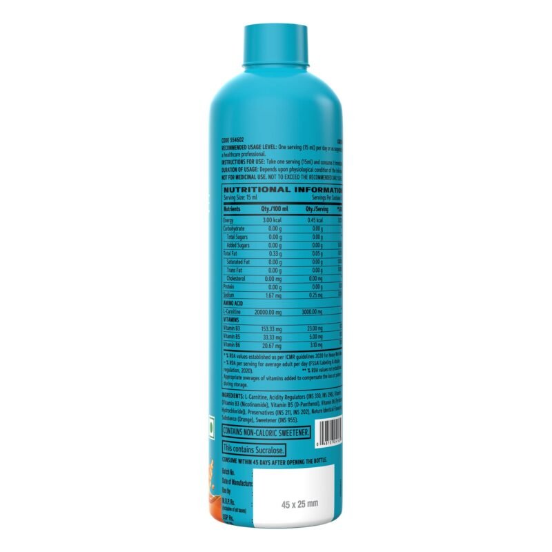 GNC Liquid L-Carnitine 3000mg | 450 ml | 30 Servings | Converts Fat to Muscle | for Healthy Weight Loss | Fast Acting with 3X Strength | Speedy Muscle Recovery | Added B Vitamins | Orange - Image 2