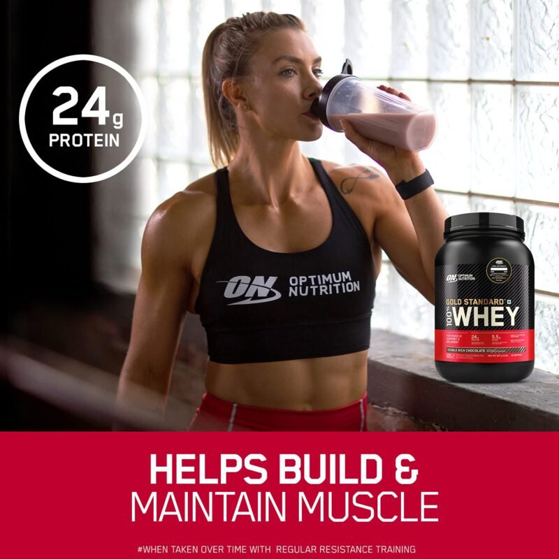 Optimum Nutrition (ON) Gold Standard 100% Whey Protein Powder - 1 lb (Double Rich Chocolate), Primary Source Isolate - Image 2