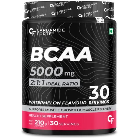 Carbamide Forte BCAA Powder 5000mg | BCAA Supplement For Women & Men Muscle Growth | BCAA Pre Workout & BCAA Intra Workout Supplement For Muscle Recovery | BCAA For Men | BCAA Supplements For Men & Women 7g Serving with Ideal 2:1:1 Ratio | BCAA Watermelon