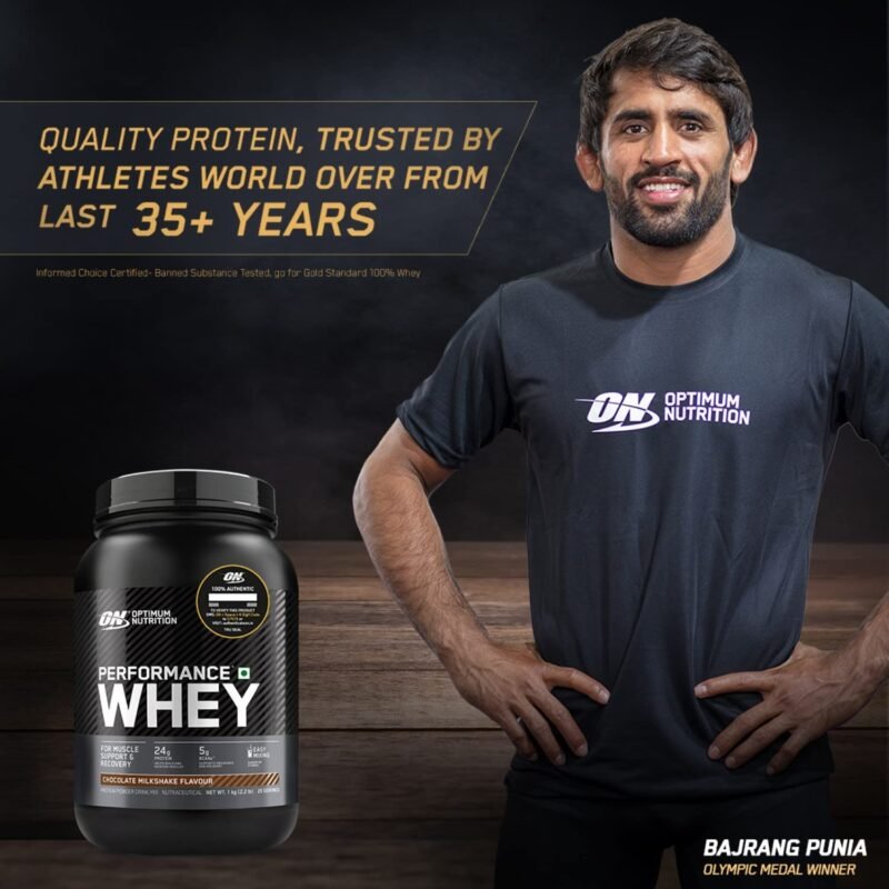 OPTIMUM NUTRITION Performance Whey Protein Powder Blend with Isolate, 24g Protein, 5g BCAA, Chocolate, 1 kg - Image 8