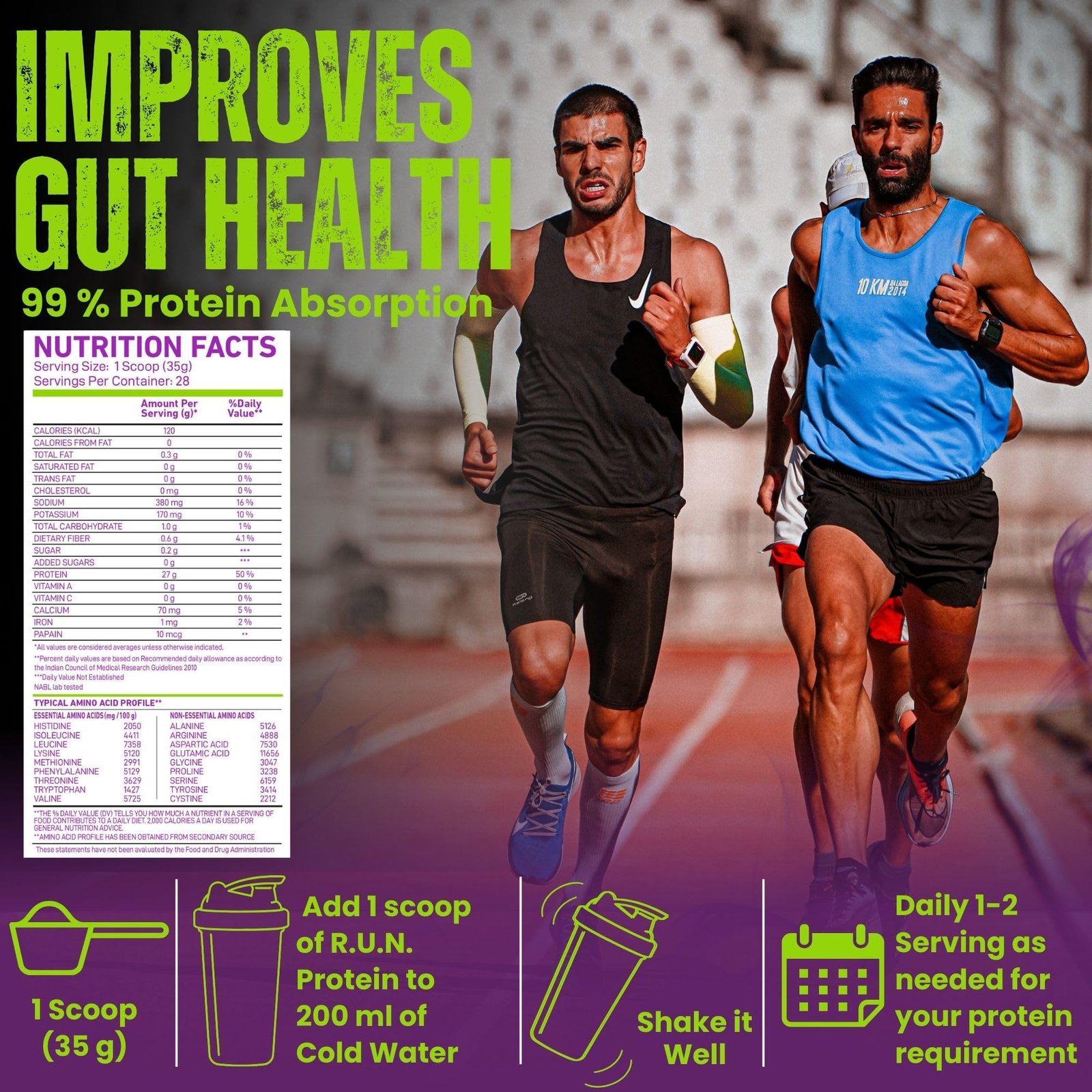 R.U.N-RISE UP NUTRITION Egg White Protein Powder for Athletes,Gym & Fitness Enthusiasts |27g Protein & 14g EAA|Lactose, Soy & Gluten Free Egg Albumen Protein Powder for Immunity, Chocolate Mousse-1kg - Image 6