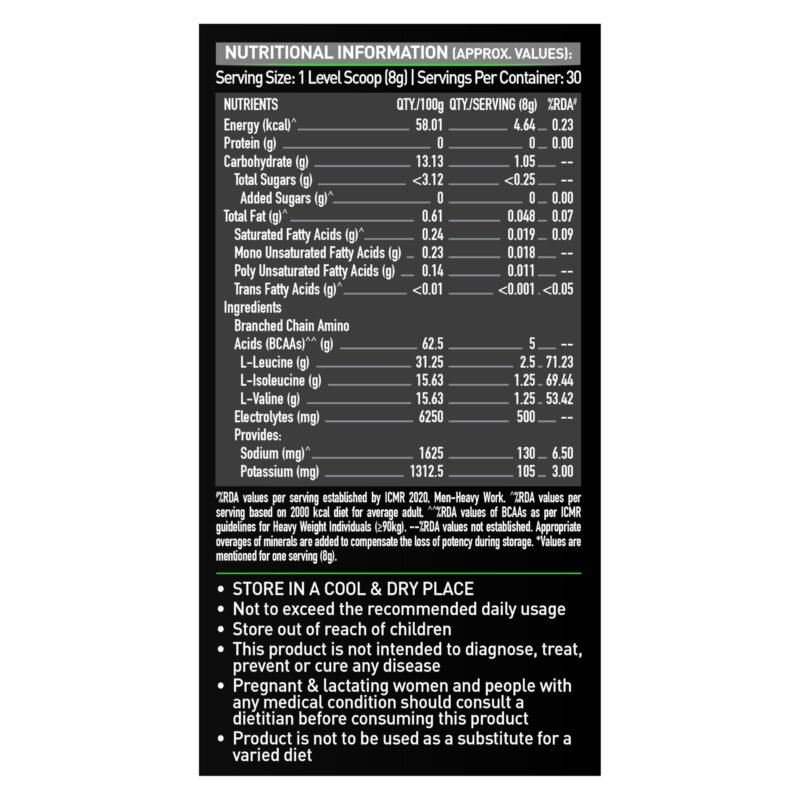MuscleBlaze BCAA Pro Powder, Powerful Intra Workout (Litchi, 240g, 30 Servings) | With 5g BCAAs & 500mg Electrolytes - Image 7