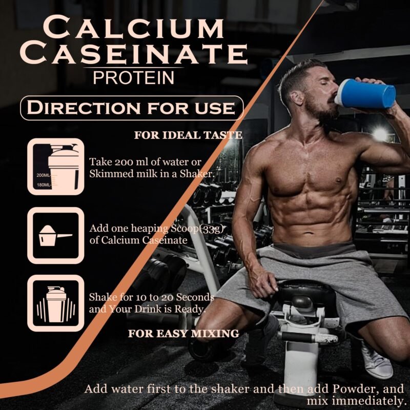 NAKPRO Calcium Caseinate | 26.81g Protein, 5.12g BCAA | Helps in Muscle Recovery | Slow Absorbing, Slow Digesting, Low Carbs Casein Protein Powder (1 Kg, Coffee) - Image 3