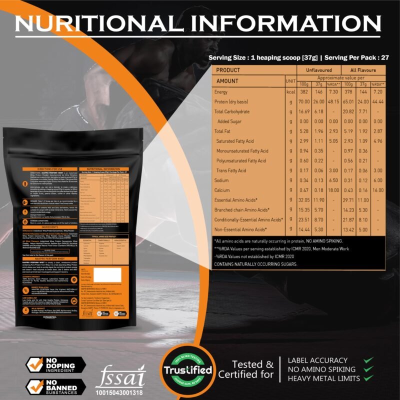 NAKPRO Perform Whey Protein Concentrate 1kg DoubleRich-Chocolate | 24g Protein, 5.3g BCAA | Trustified Certified 100% Authentic Supplement Powder & No Adulteration | Fast Absorbing Whey Protein Powder - Image 6