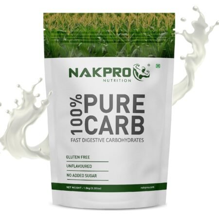 NAKPRO 100% PURE CARB | High Calorie Carbohydrate for Weight Gain & Mass Gain | Easy Mixing, Fast Digesting Supplement Powder (1.5 Kg, Unflavoured)