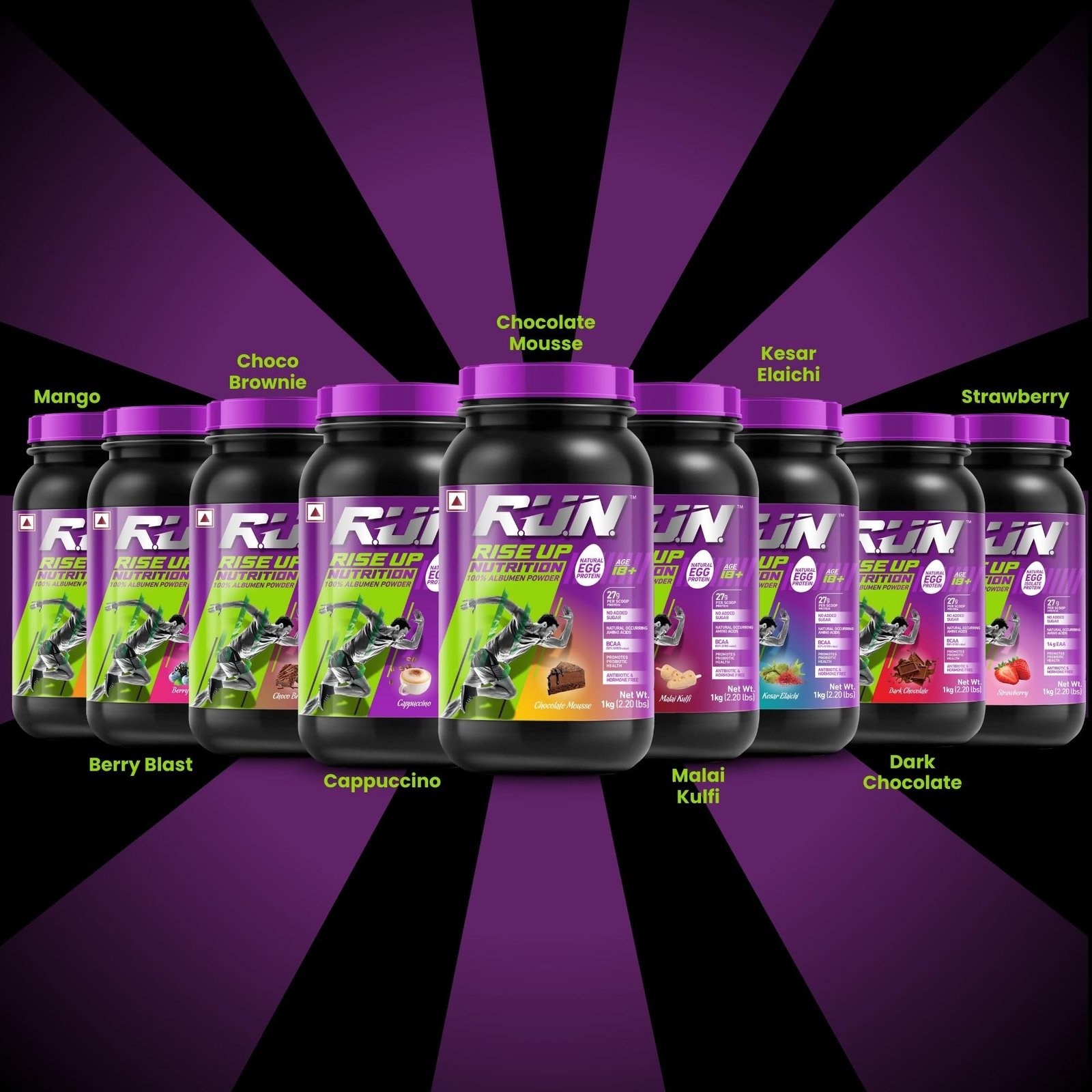 R.U.N-RISE UP NUTRITION Egg White Protein Powder for Athletes,Gym & Fitness Enthusiasts |27g Protein & 14g EAA|Lactose, Soy & Gluten Free Egg Albumen Protein Powder for Immunity, Chocolate Mousse-1kg - Image 3