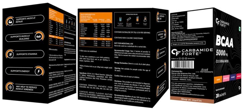 Carbamide Forte BCAA Powder 5000mg 28 Sachets | BCAA Supplements For Women & Men Muscle Growth | BCAA Pre Workout & BCAA Intra Workout Supplement For Muscle Recovery | BCAA For Men | BCAA Supplement For Men & Women 7g Serving with Ideal 2:1:1 Ratio | 4 Fl - Image 2