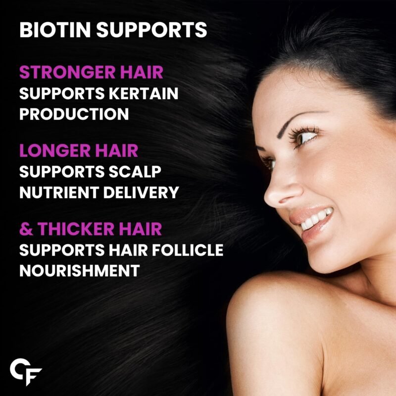 Carbamide Forte Biotin 10000mcg for Hair Growth, Skin & Nails - 120 Veg Tablets - Image 7