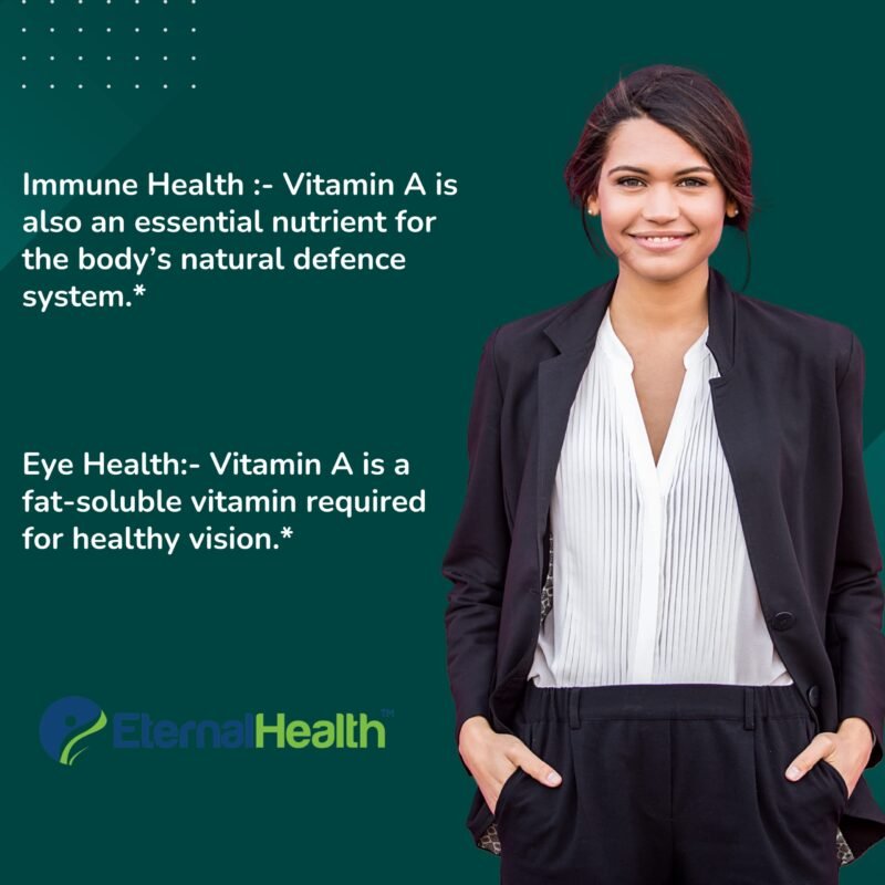 EternalHealth Vitamin A (Double Strength) with Bilberry Extracts and Retinyl palmitate Extracts- High Potency Form - Supports Healthy Vision & Immune System and Healthy Growth – 90 Veg Capsules - Image 4
