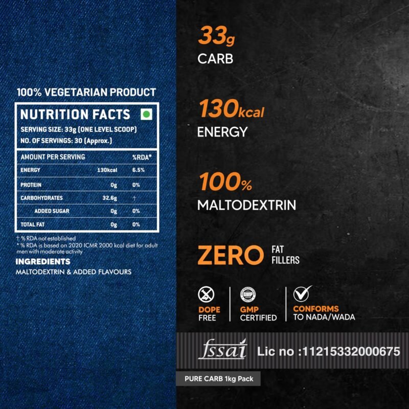 Asitis Nutrition Atom 100% Pure Carb 1Kg | For Faster Weight Gains | Reliable Source Of Fast Calories |130 Kcal Energy | Hazelnut Flavor - Image 6