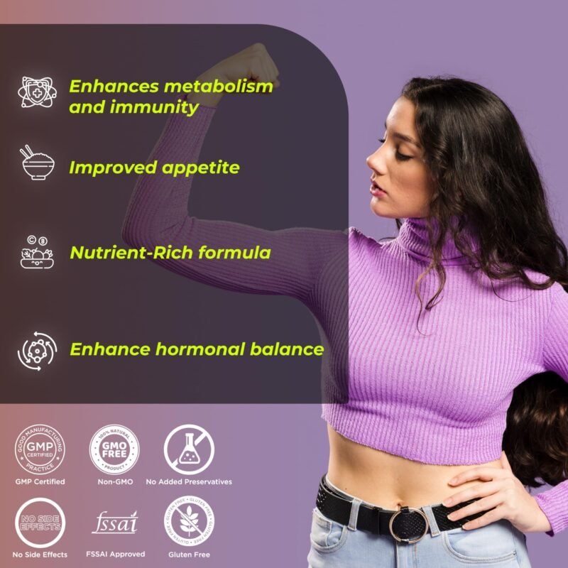 Health Veda Organics Healthy Gain 120 Tablets | A Herbal Weight Gainer | Help to Improve Metabolism, Digestion, Appetite, Weight Gain & Mass Muscle Growth for Both Men and Women - Image 6
