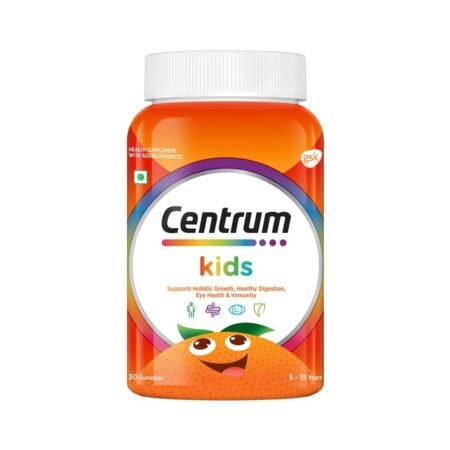 Centrum Kids, World's No.1 Multivitamin with Probiotics, Vitamin C & 11 other nutrients for Immunity, Healthy Digestion & Eye Health (Veg)- 30 Gummies