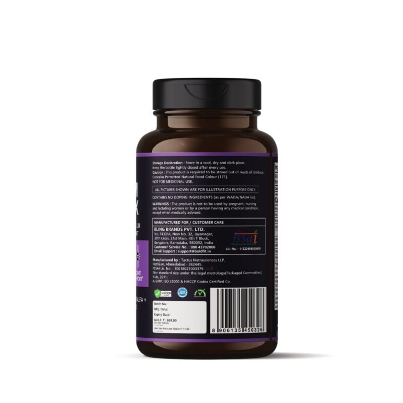 Boldfit Calcium Complex Supplement 1000mg With Alfalfa For Women And Men. Calcium Citrate Malate With Vitamin D2 And B12. Ideal For Immunity, Bone And Joint Support. (60 Vegetarian Tablets), 60 count - Image 3